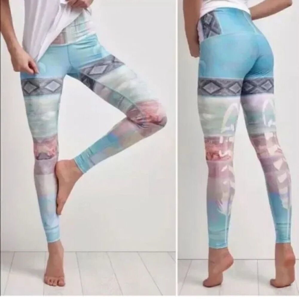 Teeki Tarot Magik Hot Pants (Size S) Blue Multicolor Desert Print -Buttery Soft-